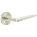Elegant Satin Nickel Door Handle Knurled Rose Luxury Interiors Solid Brass Interior Handle