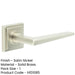 Elegant Satin Nickel Door Handle Square Stepped Rose Solid Brass Interior Handle-1