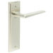 Stylish Satin Nickel Door Handle Latch Backplate Modern Homes Solid Brass Interior Handle