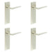 PACK Stylish Satin Nickel Door Handle Latch Backplate Modern Homes Solid Brass Interior Handle