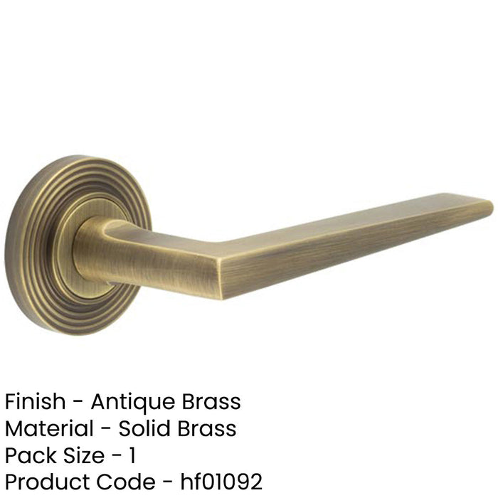 Elegant Antique Brass Door Handle Reeded Rose Luxury Homes Solid Brass Interior Handle-1