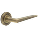 Elegant Antique Brass Door Handle Reeded Rose Luxury Homes Solid Brass Interior Handle