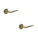 PACK Elegant Antique Brass Door Handle Reeded Rose Luxury Homes Solid Brass Interior Handle (1)