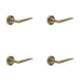 PACK Elegant Antique Brass Door Handle Reeded Rose Luxury Homes Solid Brass Interior Handle