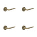 PACK Luxury Antique Brass Door Handle Knurled Rose Elegant Interiors Solid Brass Interior Handle