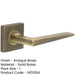 Elegant Antique Brass Door Handle Square Rose Luxury Spaces Solid Brass Interior Handle-1