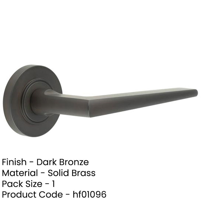 Elegant Dark Bronze Door Handle Plain Rose Luxury Interiors Solid Brass Interior Handle-1