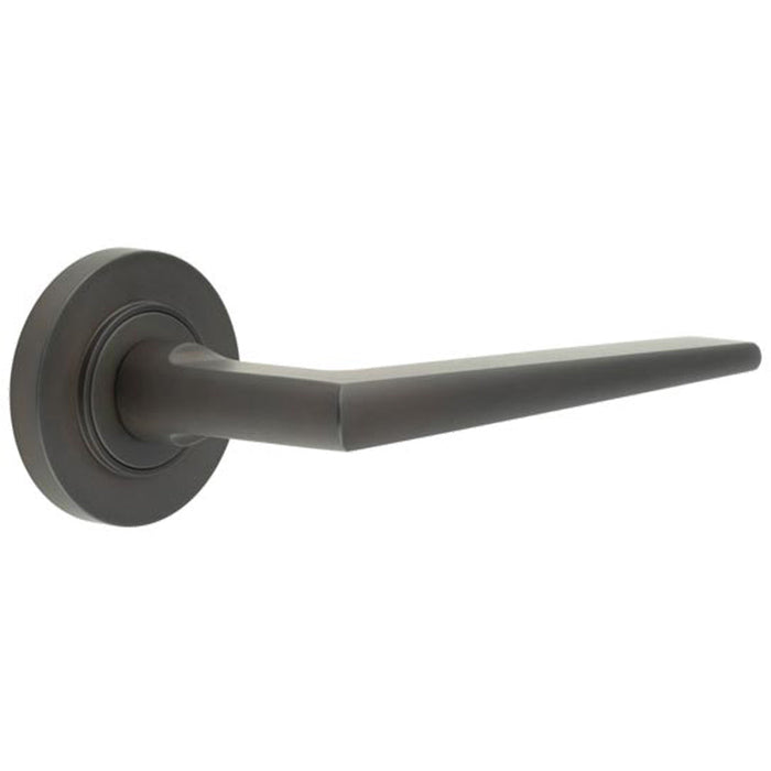 Elegant Dark Bronze Door Handle Plain Rose Luxury Interiors Solid Brass Interior Handle