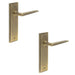PACK Antique Brass Door Handle Latch Backplate Modern Homes Solid Brass Interior Handle (1)