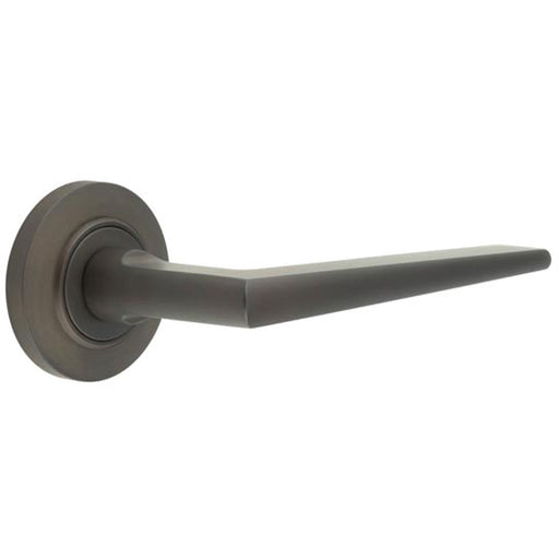 Luxurious Dark Bronze Door Handle Chamfered Rose Elegant Interiors Solid Brass Interior Handle