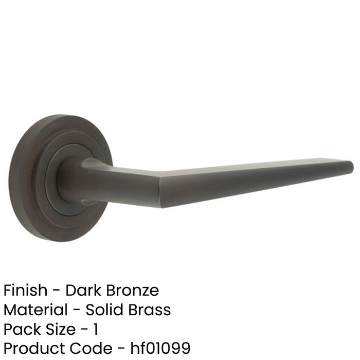 Elegant Dark Bronze Door Handle Stepped Rose Premium Brass Finish Solid Brass Interior Handle-1