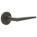 Elegant Dark Bronze Door Handle Stepped Rose Premium Brass Finish Solid Brass Interior Handle
