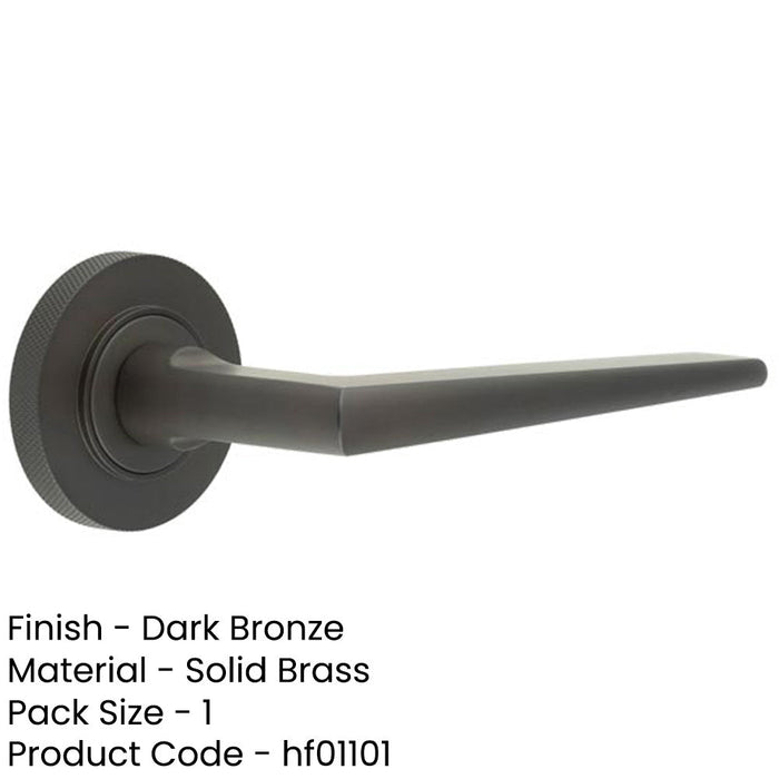 Luxury Solid Brass Door Handle Knurled Rose Dark Bronze Finish Solid Brass Interior Handle-1