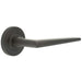 Luxury Solid Brass Door Handle Knurled Rose Dark Bronze Finish Solid Brass Interior Handle