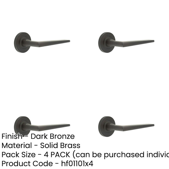 PACK Luxury Solid Brass Door Handle Knurled Rose Dark Bronze Finish Solid Brass Interior Handle-1