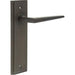 Elegant Dark Bronze Door Handle Latch Backplate Modern Homes Solid Brass Interior Handle