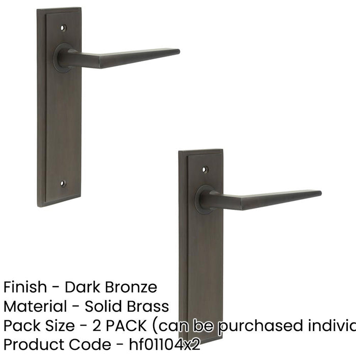 PACK Elegant Dark Bronze Door Handle Latch Backplate Modern Homes Solid Brass Interior Handle (2)-1
