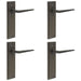 PACK Elegant Dark Bronze Door Handle Latch Backplate Modern Homes Solid Brass Interior Handle