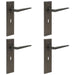 PACK Dark Bronze Lever Door Handle Lock Backplate Modern Homes Solid Brass Interior Handle