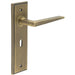 Stylish Antique Brass Door Handle Lock Backplate Modern Homes Solid Brass Interior Handle