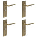 PACK Stylish Antique Brass Door Handle Lock Backplate Modern Homes Solid Brass Interior Handle