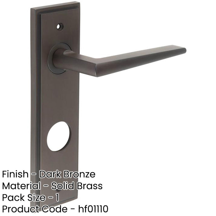 Luxurious Dark Bronze Bathroom Door Handle with Backplate Solid Brass Interior Handle-1