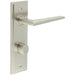 Elegant Satin Nickel Bathroom Door Handle with Turn Release Mechanism Solid Brass Interior Handle