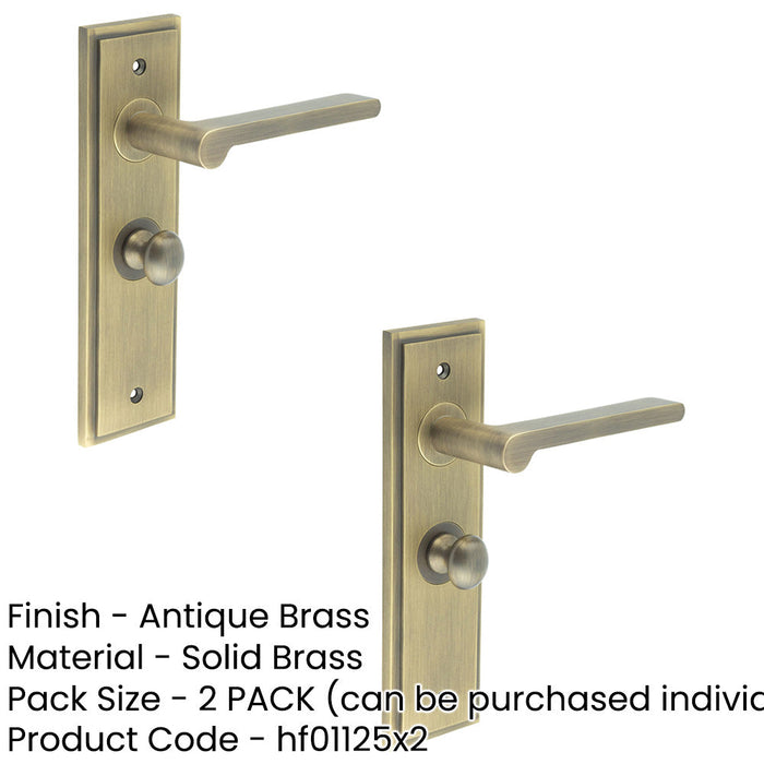 PACK Antique Brass Door Handle with Bathroom Backplate Turn Release Solid Brass Interior Handle (1)-1