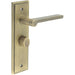 Antique Brass Bathroom Door Handle with Backplate Turn Release Solid Brass Interior Handle (1)