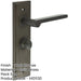 Dark Bronze Bathroom Door Handle with Backplate Turn Release Solid Brass Interior Handle-1