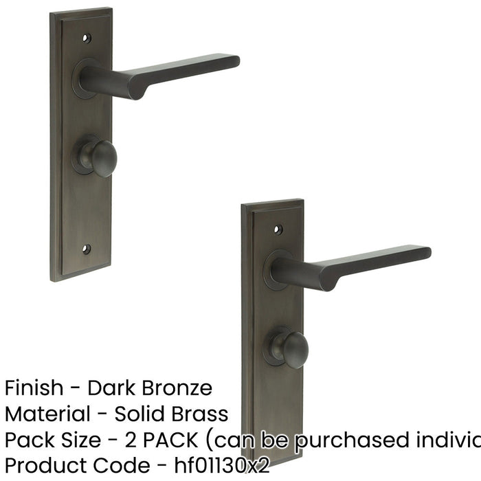 PACK Dark Bronze Bathroom Door Handle with Backplate Turn Release Solid Brass Interior Handle (1)-1