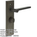 Stylish Dark Bronze Bathroom Door Handle with Backplate Turn Release Mechanism Solid Brass Interior Handle-1