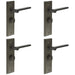 PACK Stylish Dark Bronze Bathroom Door Handle with Backplate Turn Release Mechanism Solid Brass Interior Handle