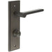 Elegant Dark Bronze Bathroom Door Handle with Backplate Turn Release Solid Brass Interior Handle (2)