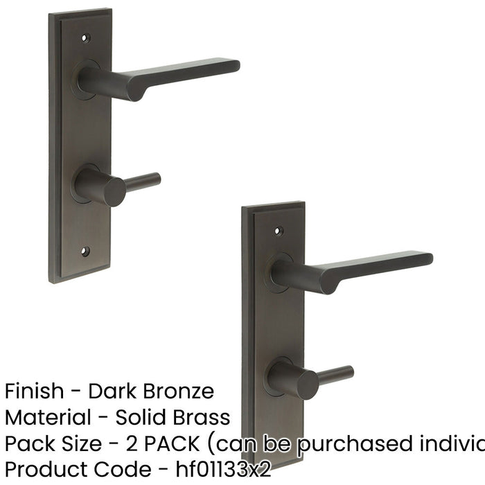 PACK Elegant Dark Bronze Door Handle with Backplate Bathrooms Solid Brass Interior Handle (11)-1