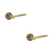 PACK Antique Brass Door Handle with Plain Rose Design Classic Elegance Solid Brass Interior Handle (1)