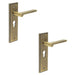 PACK Antique Brass Door Handle with Euro Backplate Elegant Durable Solid Brass Interior Handle (1)