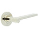 Polished Nickel Door Handle with Rose Design Modern Interiors Solid Brass Interior Handle
