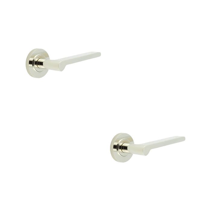 PACK Polished Nickel Knurled Door Handle Elegant Interiors Solid Brass Interior Handle (1)