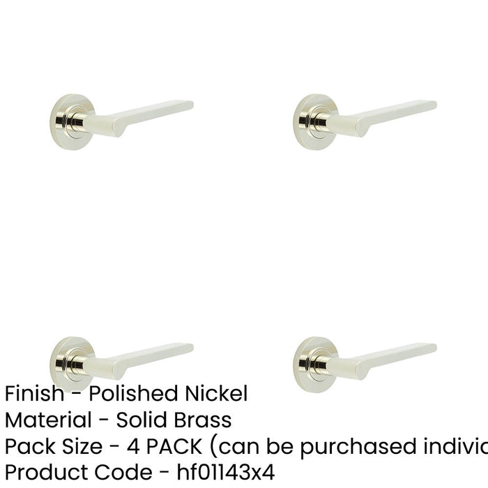 PACK Polished Nickel Knurled Door Handle Elegant Interiors Solid Brass Interior Handle-1