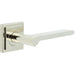 Luxury Polished Nickel Door Handle with Square Stepped Rose Solid Brass Interior Handle