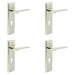 PACK Elegant Door Handle with Euro Backplate Polished Nickel Finish Solid Brass Interior Handle