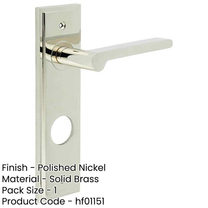 Luxurious Polished Nickel Door Handle with Backplate Bathrooms Solid Brass Interior Handle-1