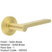 Elegant Satin Brass Door Handle with Plain Rose Design Solid Brass Interior Handle-1