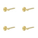PACK Elegant Satin Brass Door Handle with Chamfered Rose Design Solid Brass Interior Handle