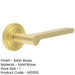 Satin Brass Door Handle with Stepped Rose Design Elegant Interiors Solid Brass Interior Handle-1