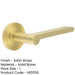 Elegant Satin Brass Reeded Rose Door Handle Modern Interiors Solid Brass Interior Handle-1