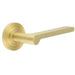 Elegant Satin Brass Reeded Rose Door Handle Modern Interiors Solid Brass Interior Handle