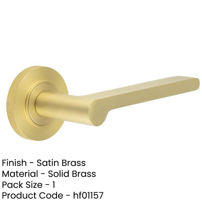 Elegant Knurled Satin Brass Door Handle Stylish Interiors Solid Brass Interior Handle-1