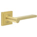 Elegant Square Stepped Rose Satin Brass Door Handle Modern Interiors Solid Brass Interior Handle